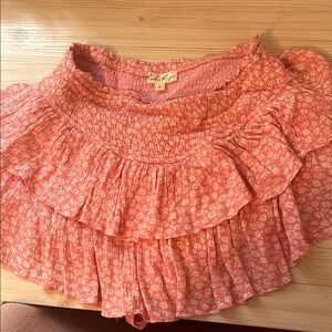 Pink Floral Mini Skirt by Rock n Rags